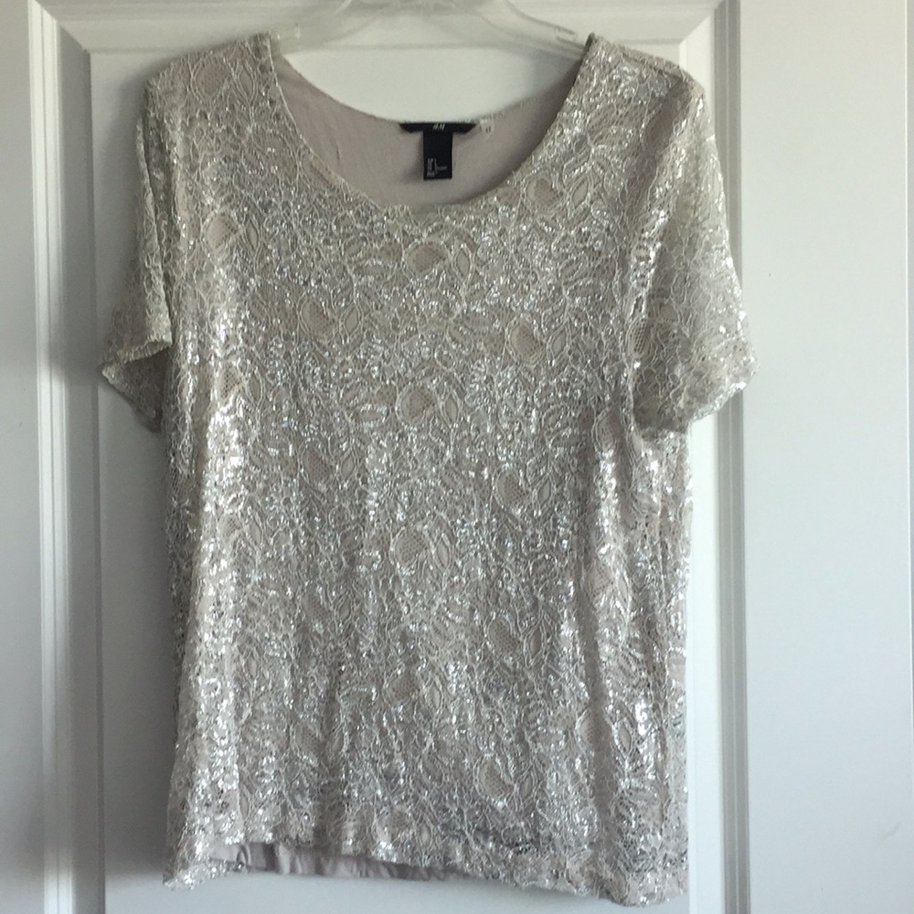 shiny jacquard embroidered shirt